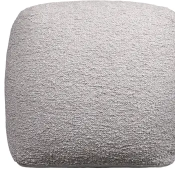 18" Gray Polyester Cube Outdoor Pouf Ottoman