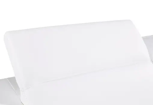 89" White And Silver Leather Sofa