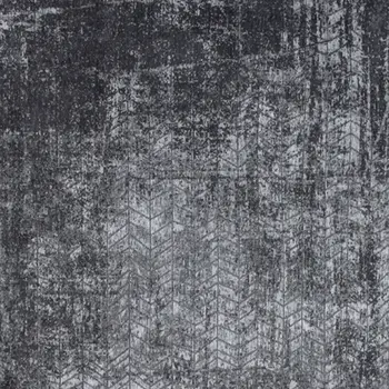 10' Black And Gray Chevron Runner Rug