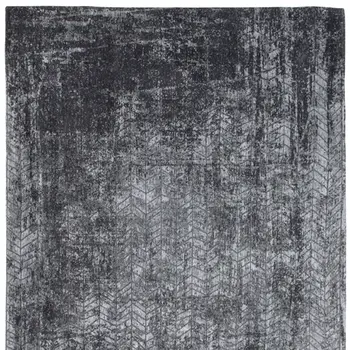10' Black And Gray Chevron Runner Rug