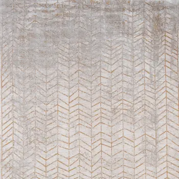 10' Gray And Yellow Chevron Runner Rug