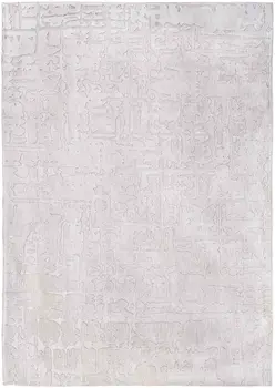 10' White Abstract Runner Rug