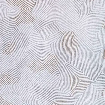 10' White Abstract Runner Rug