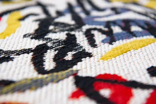 8' X 11' White Abstract Non Skid Area Rug