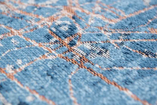 5' X 7' Blue and Black Abstract Non Skid Area Rug