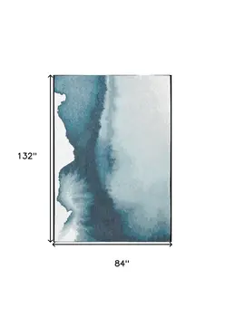 8' X 11' Blue and Gray Abstract Non Skid Area Rug