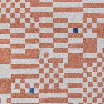 6' X 8' Blue and Red Geometric Non Skid Area Rug