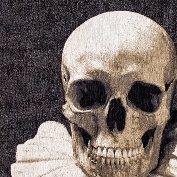 8' X 11' Black and White Funky Skull Non Skid Area Rug