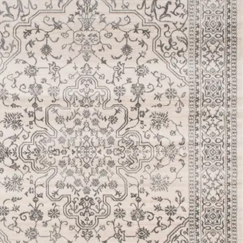 5' X 8' Ivory and Gray Oriental Area Rug