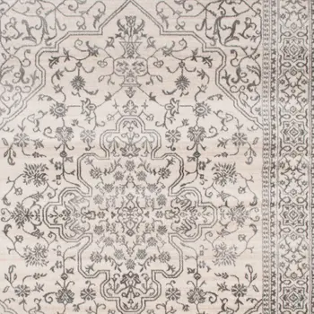 8' X 10' Ivory and Gray Oriental Area Rug