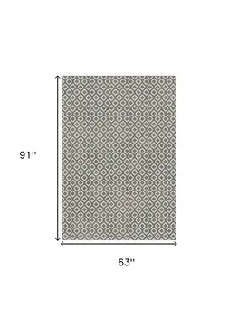 5' X 8' Beige and Gray Geometric Area Rug