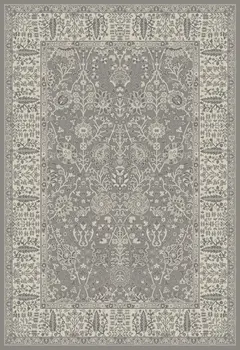 5' X 8' Gray and Ivory Oriental Area Rug