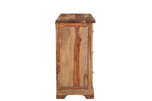 60" Brown Solid Wood Live Edge Six Drawer Double Dresser