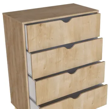 30" Natural Wood Four Drawer Dresser
