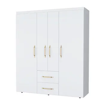 59" White Two Drawer Combo Dresser