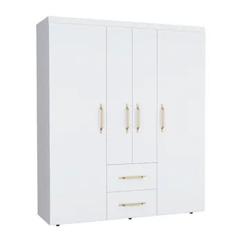 59" White Two Drawer Combo Dresser