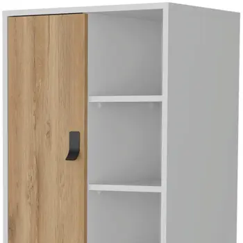 20" White and Natural Two Drawer Dresser