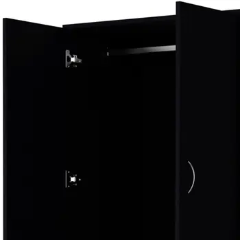 71" Black Two Door Two Drawer Combo Dresser