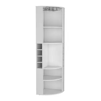 71" White Wood Corner Bar Cabinet