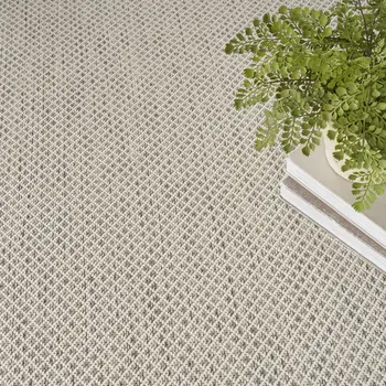 10' Ivory And Gray Round Geometric Indoor Outdoor Area Rug
