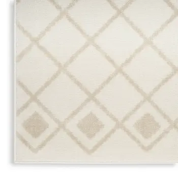 10' Ivory And Silver Square Geometric Indoor Outdoor Area Rug
