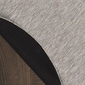 8' Gray And Light Gray Round Geometric Indoor Outdoor Area Rug