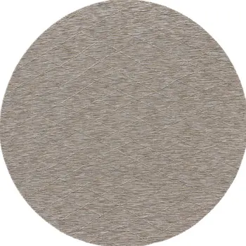 8' Gray And Light Gray Round Geometric Indoor Outdoor Area Rug