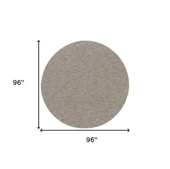 8' Gray And Light Gray Round Geometric Indoor Outdoor Area Rug