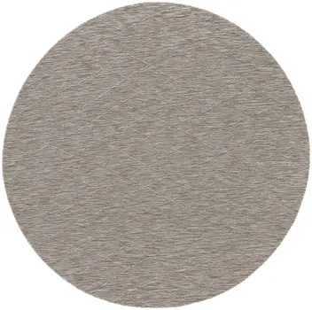8' Gray And Light Gray Round Geometric Indoor Outdoor Area Rug