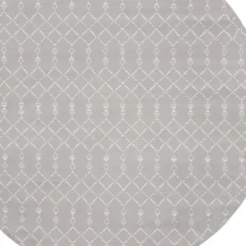 8' Gray and Ivory Geometric Round Rug