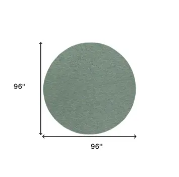 8' Blue And Green Round Geometric Indoor Outdoor Area Rug