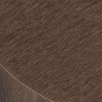 8' Dark Brown And Brown Round Geometric Indoor Outdoor Area Rug