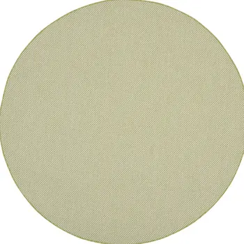 8' Ivory And Green Round Geometric Indoor Outdoor Area Rug