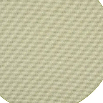 8' Ivory And Green Round Geometric Indoor Outdoor Area Rug