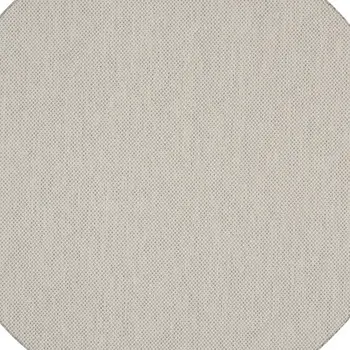 6' Ivory And Silver Round Geometric Indoor Outdoor Area Rug