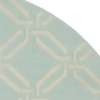 5' Gray and Beige Trellis Round Rug