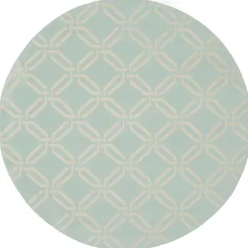 5' Gray and Beige Trellis Round Rug