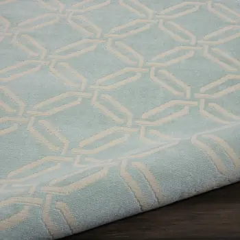 5' Beige and Green Trellis Round Rug