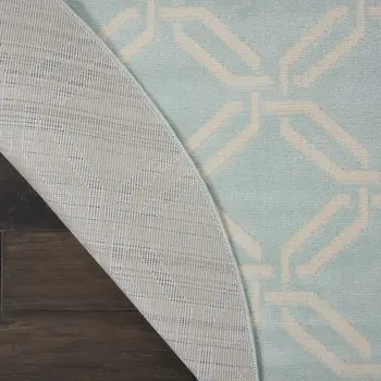 5' Beige and Green Trellis Round Rug