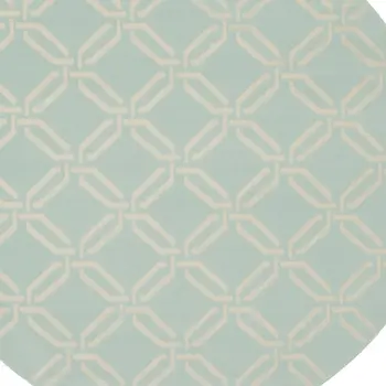 5' Beige and Green Trellis Round Rug