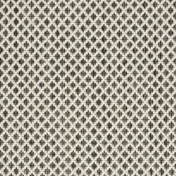 5' Ivory And Charcoal Round Geometric Indoor Outdoor Area Rug