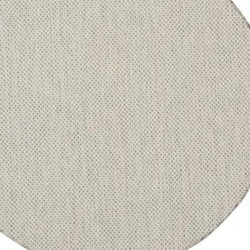 5' Ivory And Silver Round Geometric Indoor Outdoor Area Rug