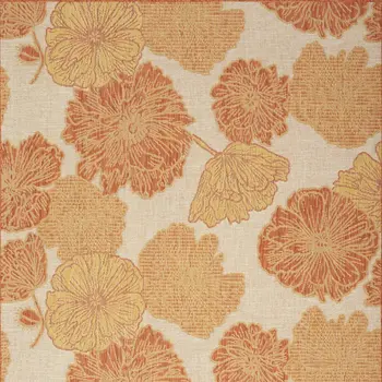 4' X 6' Coral And Beige Floral Indoor Outdoor Area Rug