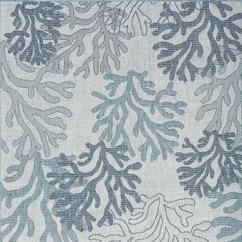 5' X 7' Navy Blue Ivory And Blue Nautical Indoor Outdoor Area Rug