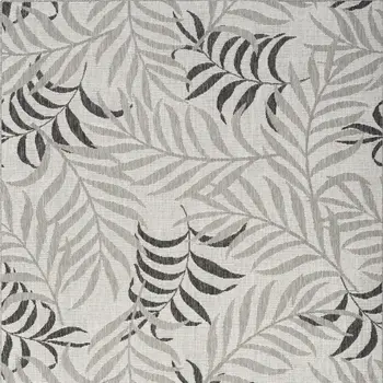 5' X 7' Gray Black And Ivory Palm Leaf Indoor Outdoor Area Rug