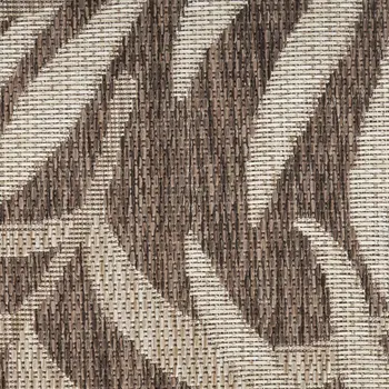4' X 6' Brown And Ivory Palm Leaf Indoor Outdoor Area Rug