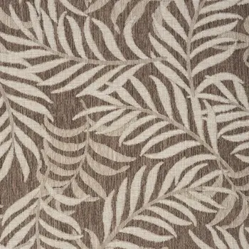 4' X 6' Brown And Ivory Palm Leaf Indoor Outdoor Area Rug