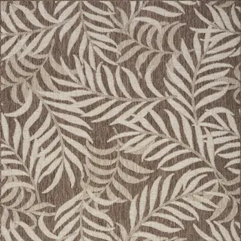 4' X 6' Brown And Ivory Palm Leaf Indoor Outdoor Area Rug