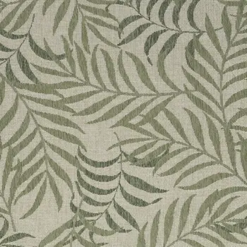 4' X 6' Ivory And Green Palm Leaf Indoor Outdoor Area Rug
