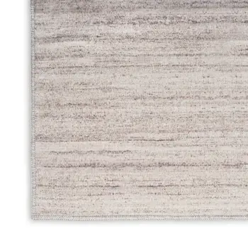 9' X 12' Ivory and Light Brown Abstract Washable Area Rug